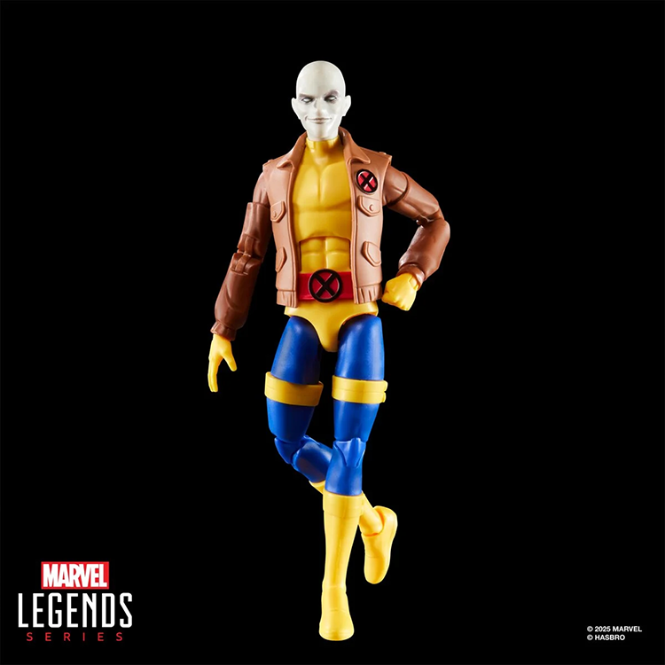 Hasbro Marvel Legends X-Men 97 Morph 6-inch action figure in classic yellow and blue costume with brown jacket