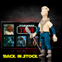 Kenner Yak Face action figure from Star Wars Return of the Jedi Retro Collection with display box background