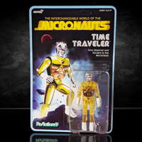 Time Traveler Micronauts Translucent YELLOW Super7 ReAction+ Action Figure new in box with gold chest and silver head details