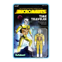 Time Traveler Micronauts Translucent YELLOW Super7 ReAction+ Action Figure new in box with character art and space background