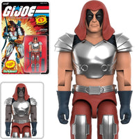 Zartan GI Joe Comic ReAction Plus 1:18 Scale 3 3/4-Inch Action Figure by Super7 with red hood and silver armor