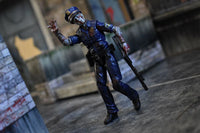 Action figure in a dynamic pose with a blurred background