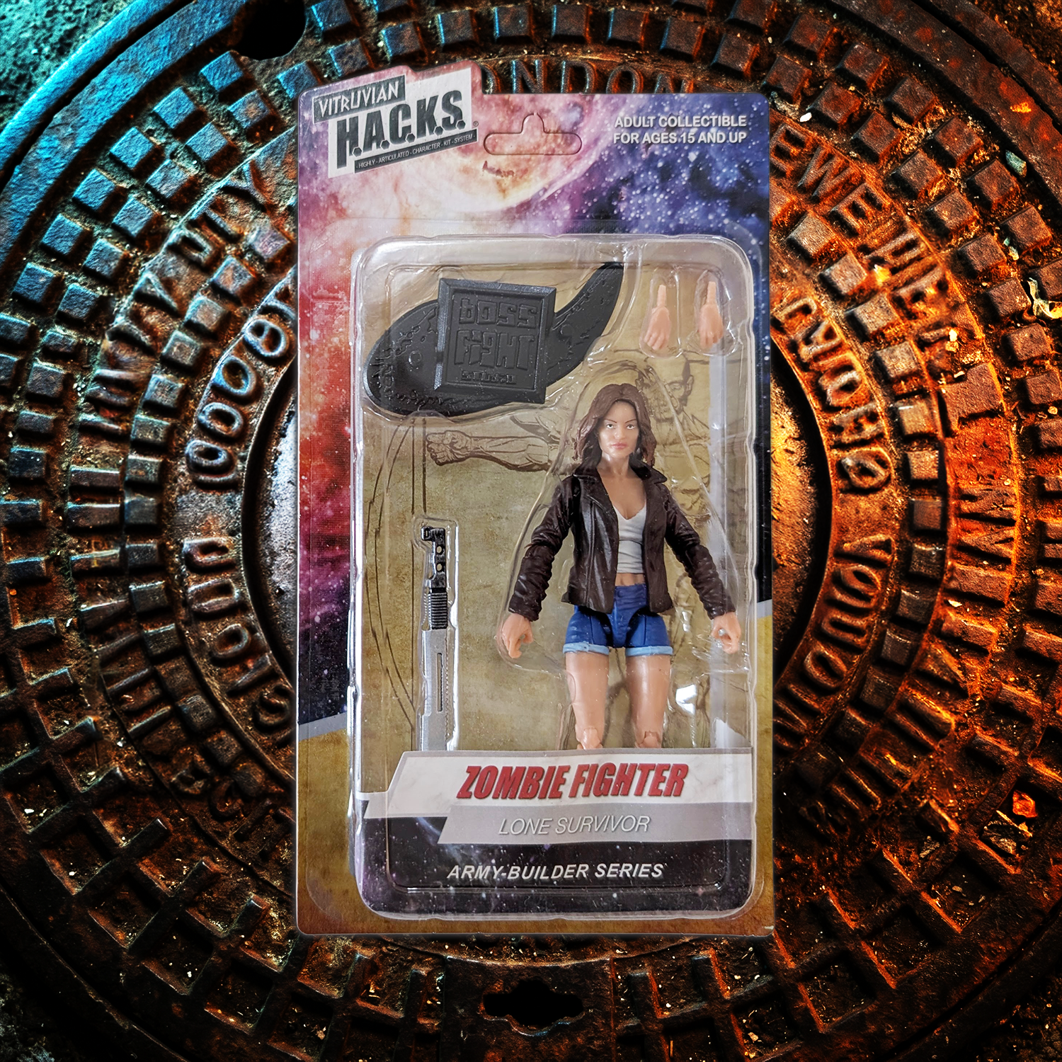 Vitruvian H.A.C.K.S. Zombie Land Complete Set Diorama and 10 Z-Series Action Figure Lot by Boss Fight Studio Llc, new in box.