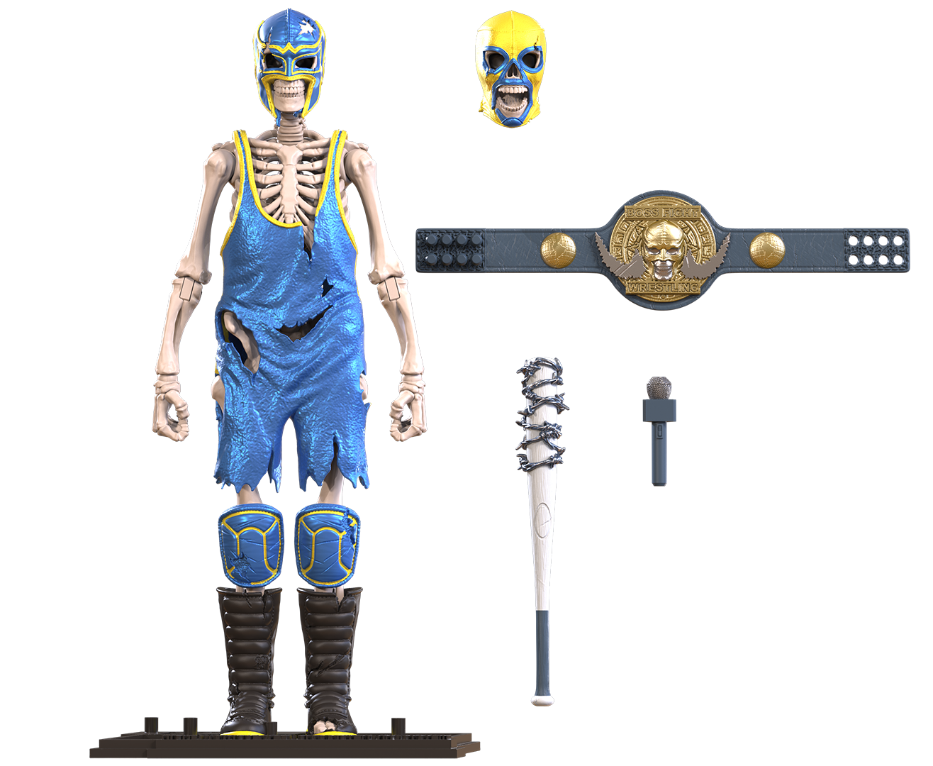 Bonesault: The Acrobatic Skeleton Luchador (Epic H.A.C.K.S.) 6" Action Figure – 1:12 Scale Undead Flyer by Boss Fight Studio Llc with accessories new in box