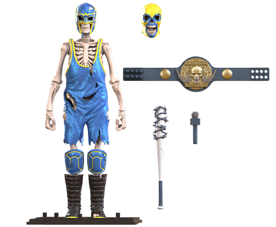 Bonesault: The Acrobatic Skeleton Luchador (Epic H.A.C.K.S.) 6" Action Figure – 1:12 Scale Undead Flyer by Boss Fight Studio Llc with accessories new in box
