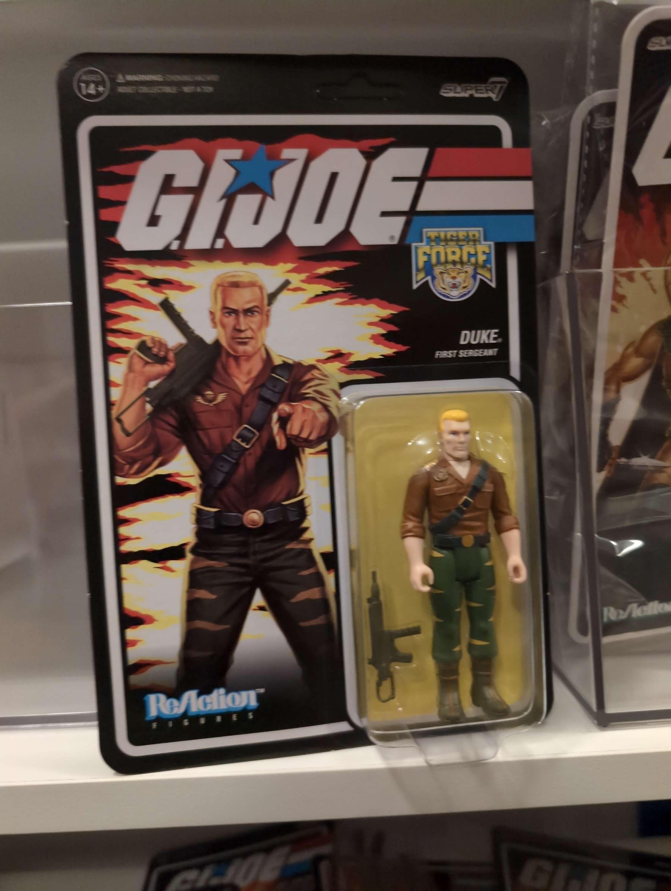 GI Joe Tiger Force Duke action figure in blister pack with illustrated card by Super7 Retro Collection