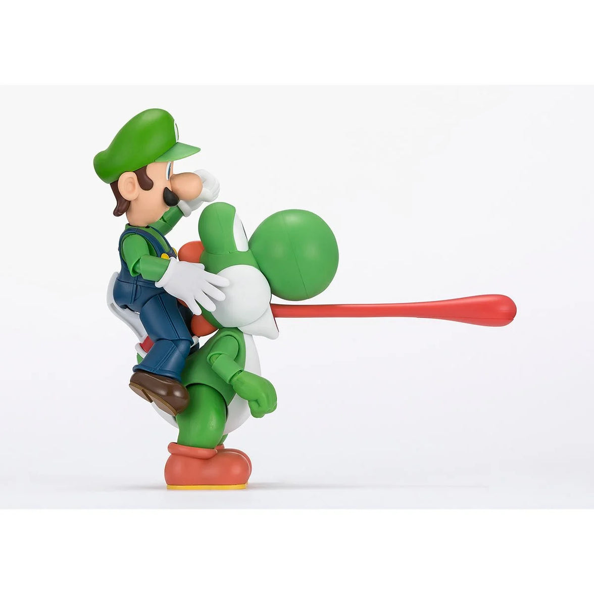 Super Mario Bros S.H.Figuarts Complete 3 Action Figures and Playset by Bandai Tamashii Nations with Luigi and Yoshi figures by SH Figuarts
