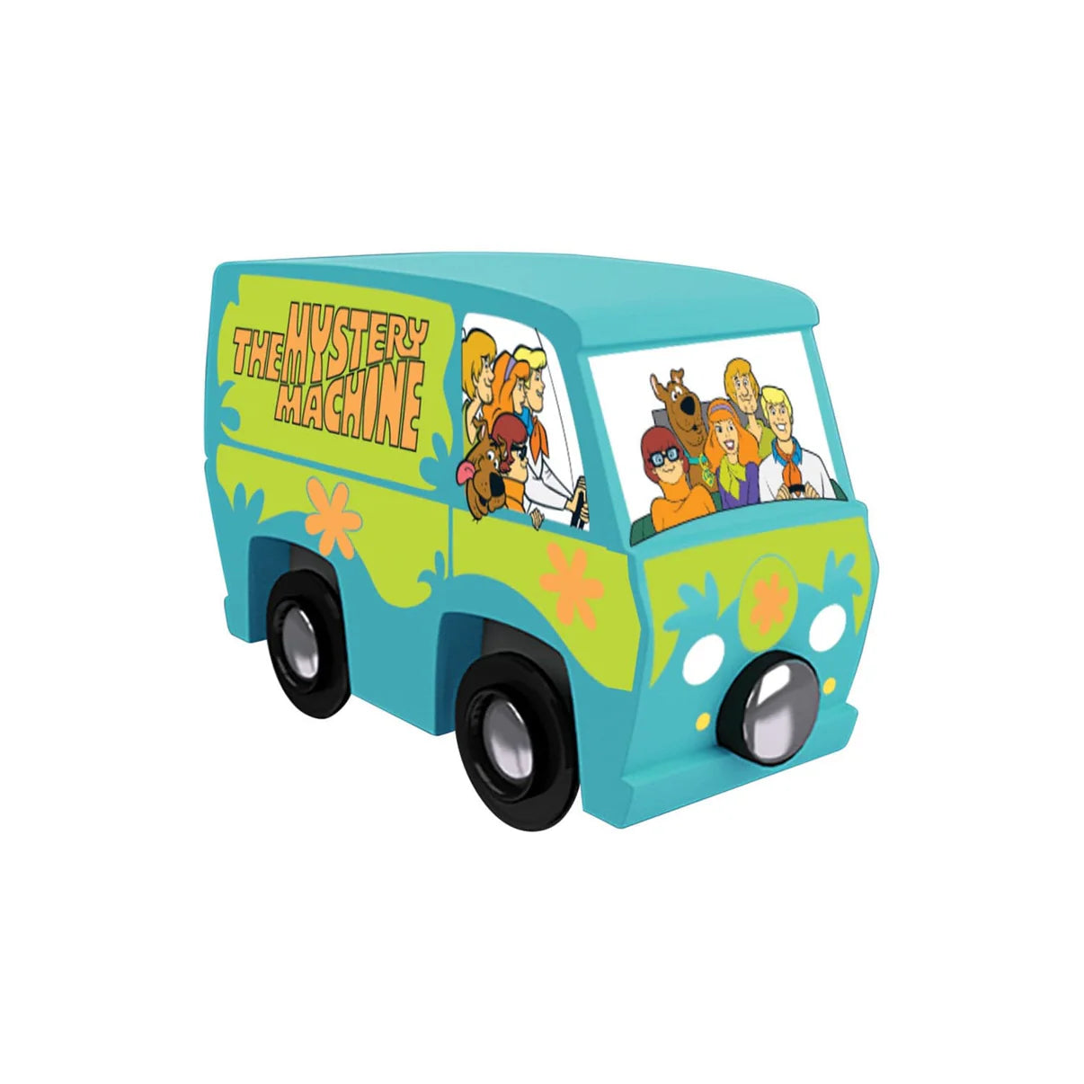 Scooby-Doo Mystery Machine Wood Toy Train MasterPieces Tracks New featuring classic Scooby-Doo characters on sides