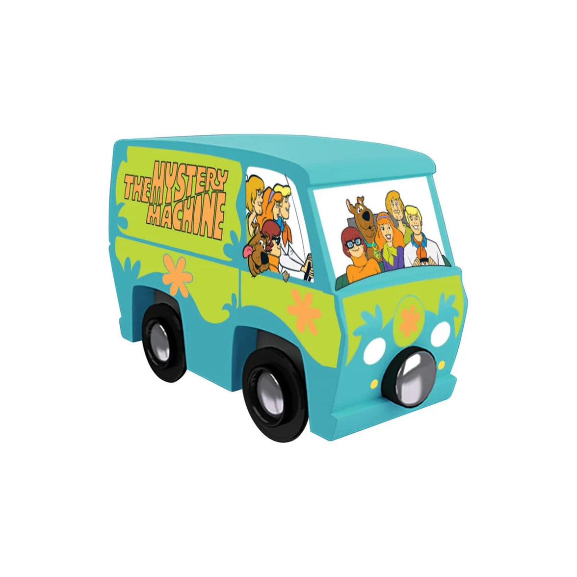 Scooby-Doo Mystery Machine Wood Toy Train MasterPieces Tracks New featuring classic Scooby-Doo characters on sides