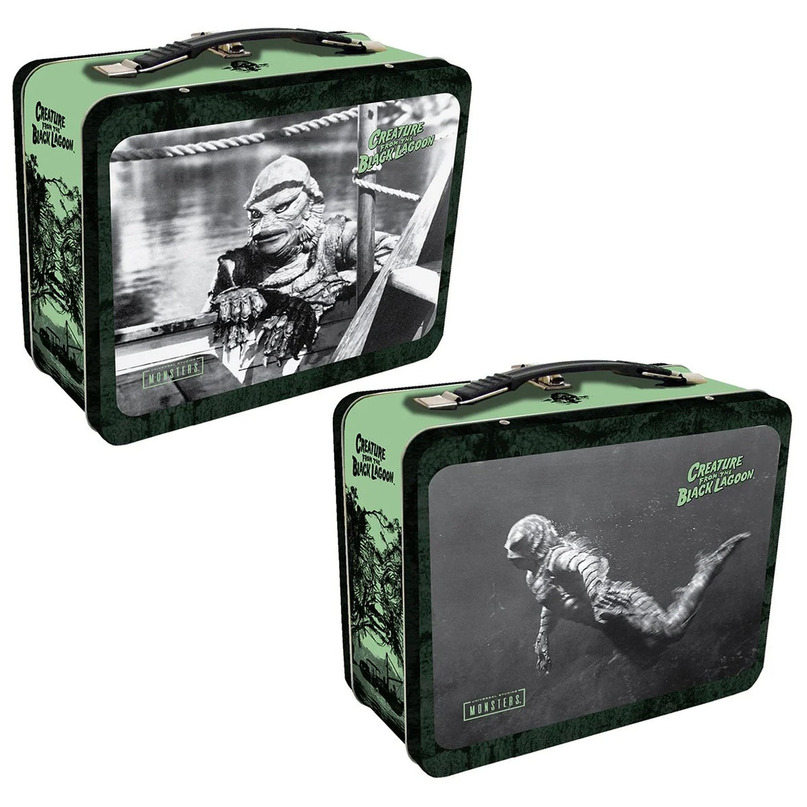 Creature Walks Among Us From The Black Lagoon Action Figure with Full Size Metal Themed Lunchbox by Boss Fight Studio Llc