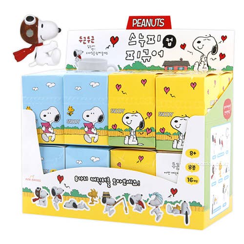 Official K-Wonderland Peanuts Snoopy cup figure blind box collection featuring miniature character figures designed to perch on a glass rim.