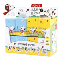 Official K-Wonderland Peanuts Snoopy cup figure blind box collection featuring miniature character figures designed to perch on a glass rim.