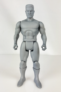 Boss Fight Studio Llc 5-inch gray blank muscular action figure with articulated joints on white background