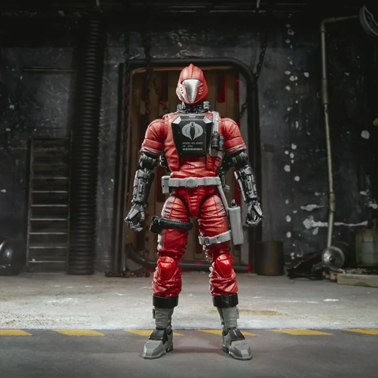 GI Joe Classified Series 6-inch Crimson B.A.T. action figure by Hasbro in detailed red and black armor pose