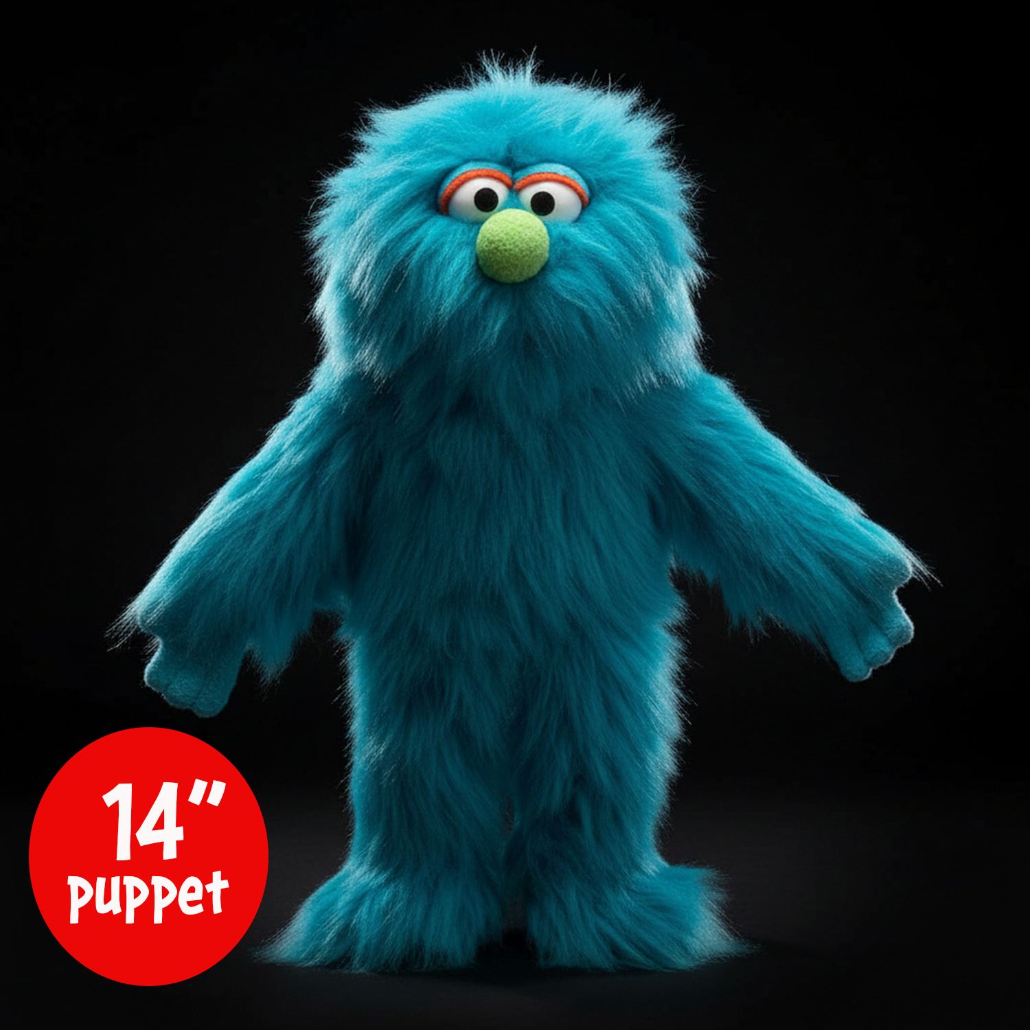 Silly Puppets Mook Blue Monster Puppet - 14" furry puppet with movable mouth and hands by Silly Puppets new condition