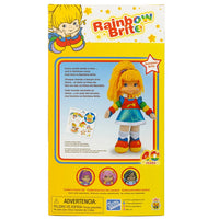 Rainbow Brite 12-inch plush doll in colorful outfit displayed on yellow 40th anniversary box by The Loyal Subjects
