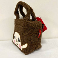 Official Sekiguchi Monchhichi Boa Lunch Bag by K-Wonderland featuring a cozy insulated character design, often searched as a Monchichi tote.