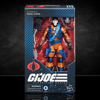 Hasbro G.I. Joe Classified Series Frag Viper 6-inch action figure in window box with accessories on black background