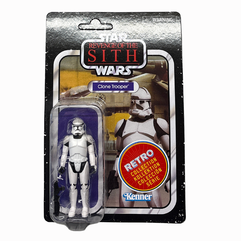Clone Trooper Star Wars Retro Collection Action Figure 1:18 Scale ROTS by Kenner in package