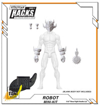 Action Figures and Collectibles by Boss Fight Studio - LOOK! Vitruvian H.A.C.K.S. - Mini-Kit Blank robot figure kit with helmet and weapon parts