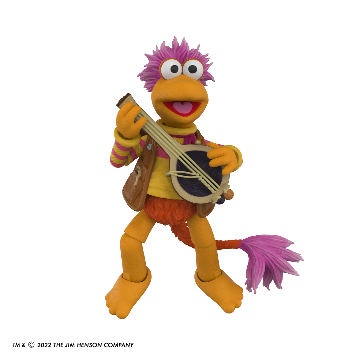 Boss Fight Studio Llc Fraggle Rock Gobo figure playing stringed instrument with purple hair and orange tail on white background