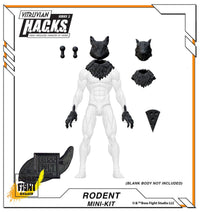 Action Figures and Collectibles by Boss Fight Studio - LOOK! Vitruvian H.A.C.K.S. - Mini-Kit Blind Bags Asst. Box with black rodent-themed head and accessory parts