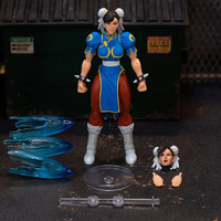 Jada Toys Ultra Street Fighter II Chun-Li 6-inch action figure with interchangeable hands, face, stand, and energy effect accessory