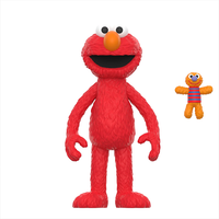 Super7 Elmo and Baby David Sesame Street action figures with textured fur detail on white background