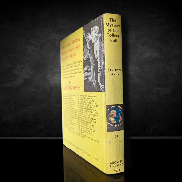 23 Mystery of the Tolling Bell Nancy Drew Mystery Books -1948 Blue Endpages image 2