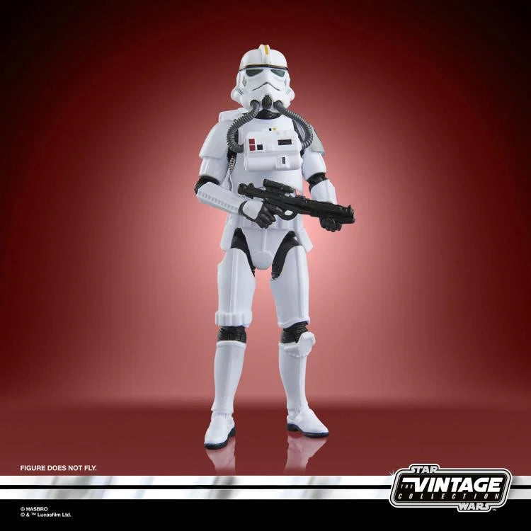 Kenner Star Wars Vintage Collection Jetpack Trooper figure with blaster and detailed armor on red background