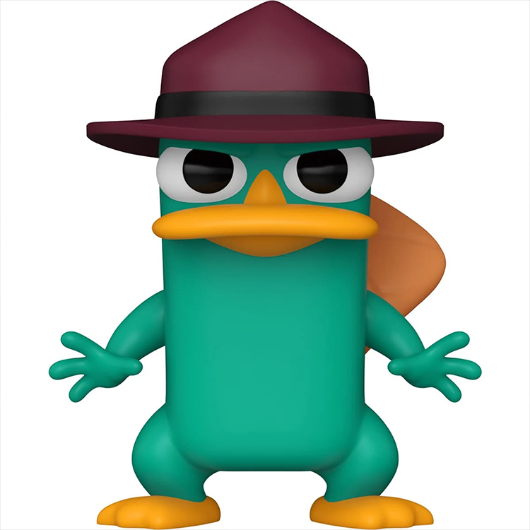 Phineas and Ferb Agent Perry Funko Pop! vinyl figure with maroon hat and determined expression on white background
