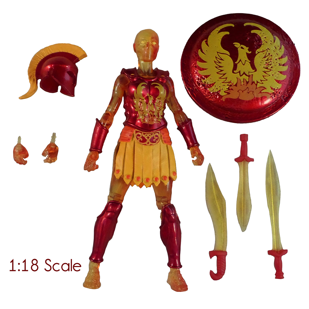 Vitruvian H.A.C.K.S. Eos Warrior 4" Action Figure - Spartan Fire Fighter by Boss Fight Studio with helmet shield and weapons