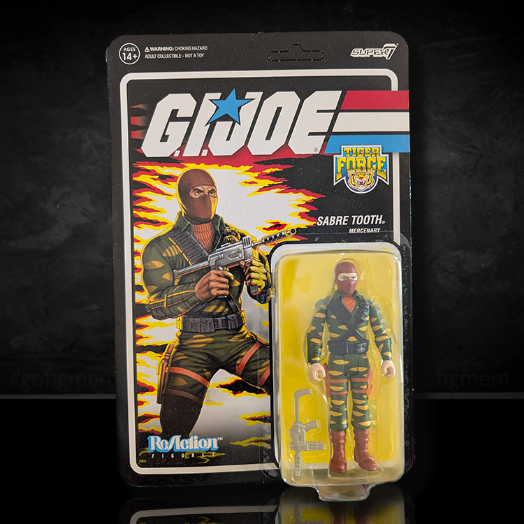 Super7 Sabre Tooth Mercenary Tiger Force GI Joe Retro Series 3.75-inch ReAction figure in original packaging