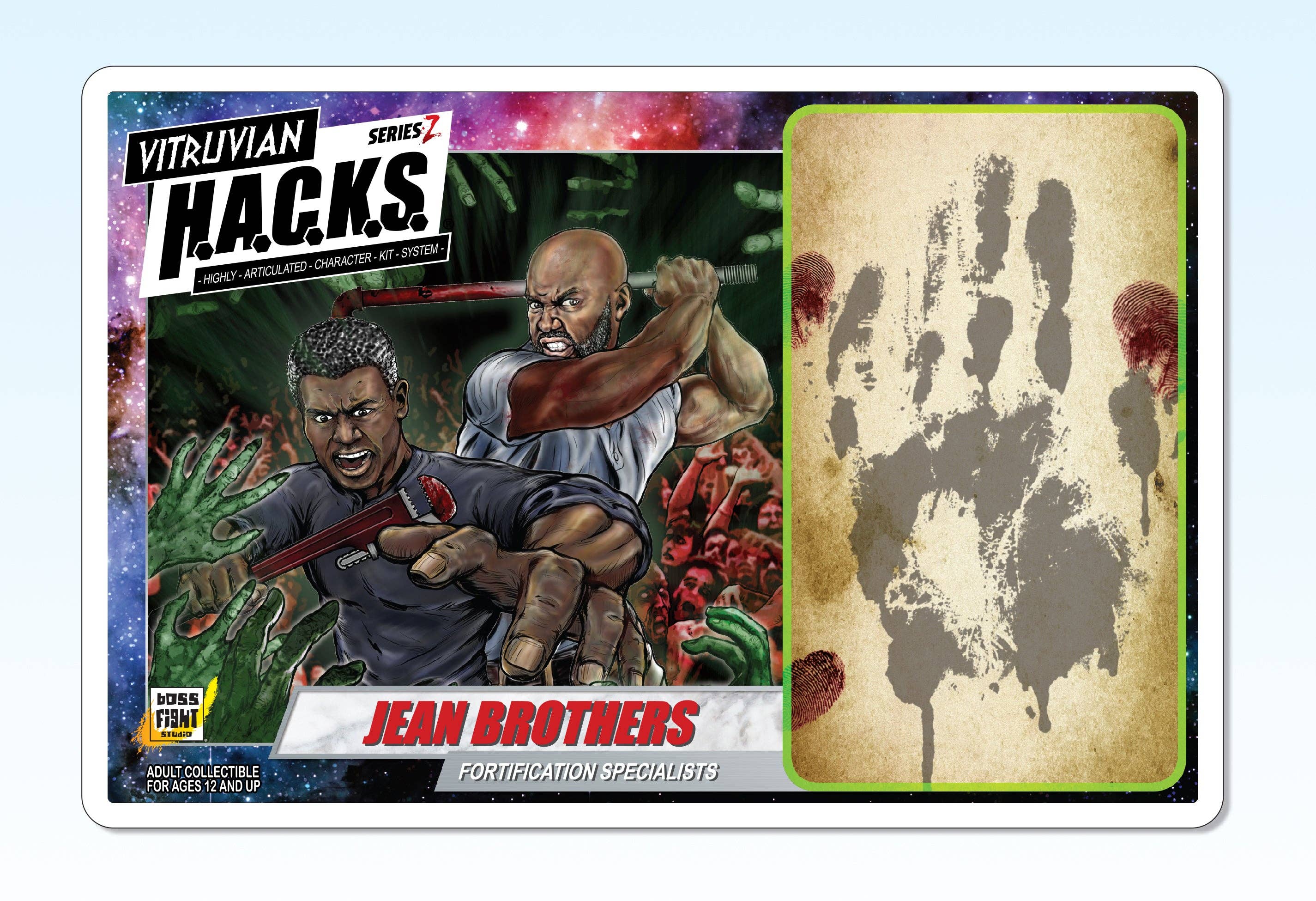 Vitruvian H.A.C.K.S. Action Figure: Series Z - Jean Brothers – Fortification Specialists & Survivor Heroes 1:18 Scale by Boss Fight Studio Llc