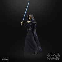 Hasbro Star Wars Black Series Barriss Offee 6-inch action figure with blue lightsaber and dark hooded robe