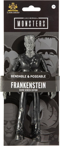 The Noble Collection Universal Monsters bendable Frankenstein figure in black and white Silver Screen Edition packaging