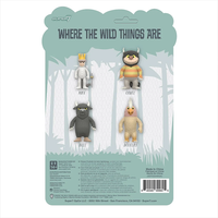 Super7 Where the Wild Things Are character figure set packaging featuring Max, Carol, Bull, and Douglas designs