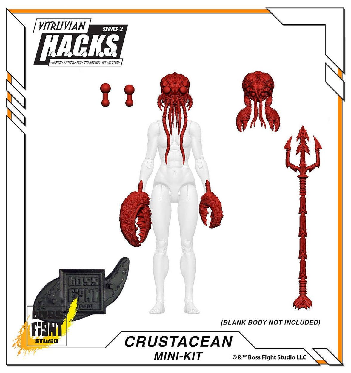Action Figures and Collectibles by Boss Fight Studio - LOOK! Vitruvian H.A.C.K.S. - Mini-Kit Blind Bags Asst. Box with red crustacean-themed accessory parts