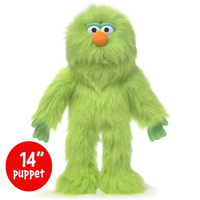 Silly Puppets Zonk Green Monster Puppet - 14" furry puppet with movable mouth and hands by Silly Puppets new condition