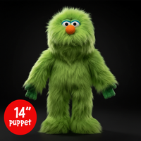 Silly Puppets Zonk Green Monster Puppet - 14" Furry Puppet with Movable Mouth & Hands by Silly Puppets new condition