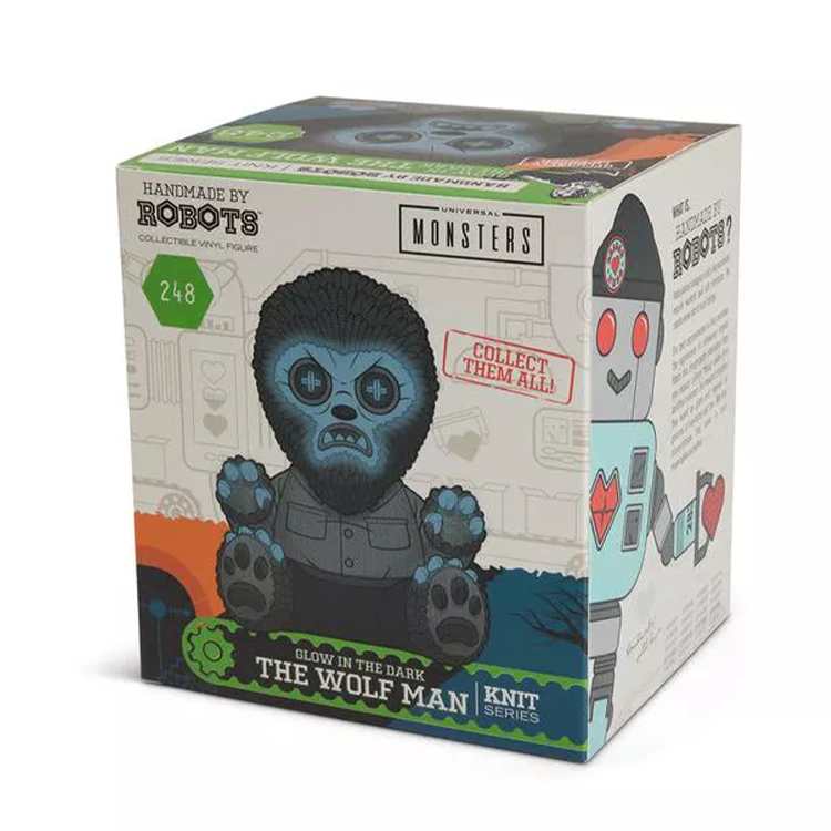 Handmade by Robots Wolf Man Glow in the Dark Vinyl Figure #248 collectible in original packaging