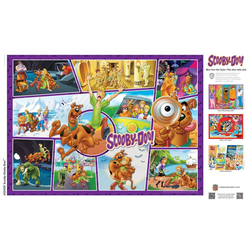 Scooby-Doo! Collage 500 Piece Jigsaw Puzzle by Master Pieces with classic cartoon scenes featuring Scooby and Shaggy