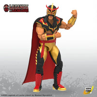 Ultimo Dragon Legends of Lucha Libre Premium 1:12 Scale 6" Action Figure by Boss Fight Studio Llc in dynamic fighting pose with cape