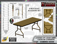 Lucha De La Muerte Premium Action Figure Accessory Set Legends of Lucha Libre Premium 1:12 Scale 6" with folding table and weapon accessories by Boss Fight Studio Llc