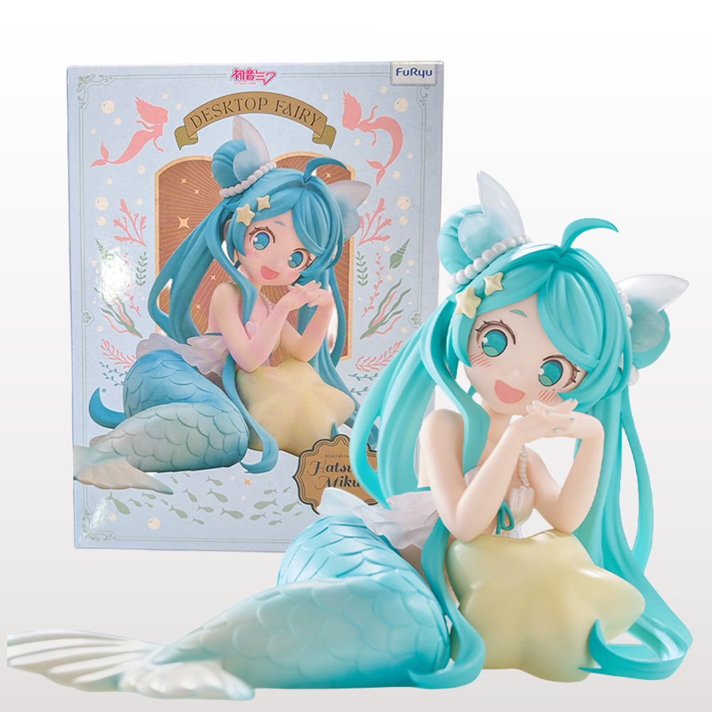 Hatsune Miku Desktop Fairy Mermaid Princess Figure 6.3" by Furyo with teal hair and pastel mermaid tail pose