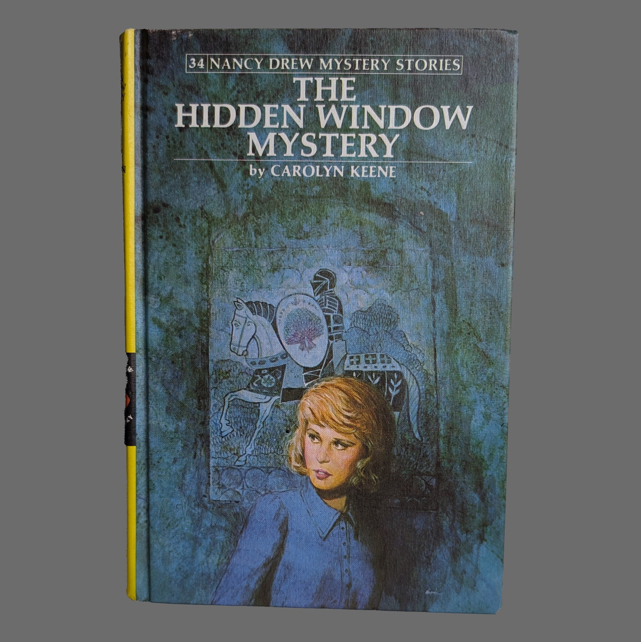 34 The Hidden Window Mystery Nancy Drew Book -1956/1975 (white-endpages) by Grosset & Dunlap, Inc. vintage cover art