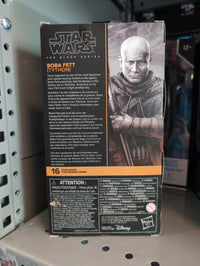 Hasbro Star Wars Black Series Boba Fett Tython figure packaging with character bio and image