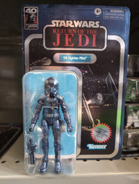 Hasbro Star Wars Return of the Jedi Carbonized TIE Fighter Pilot action figure in vintage-style packaging