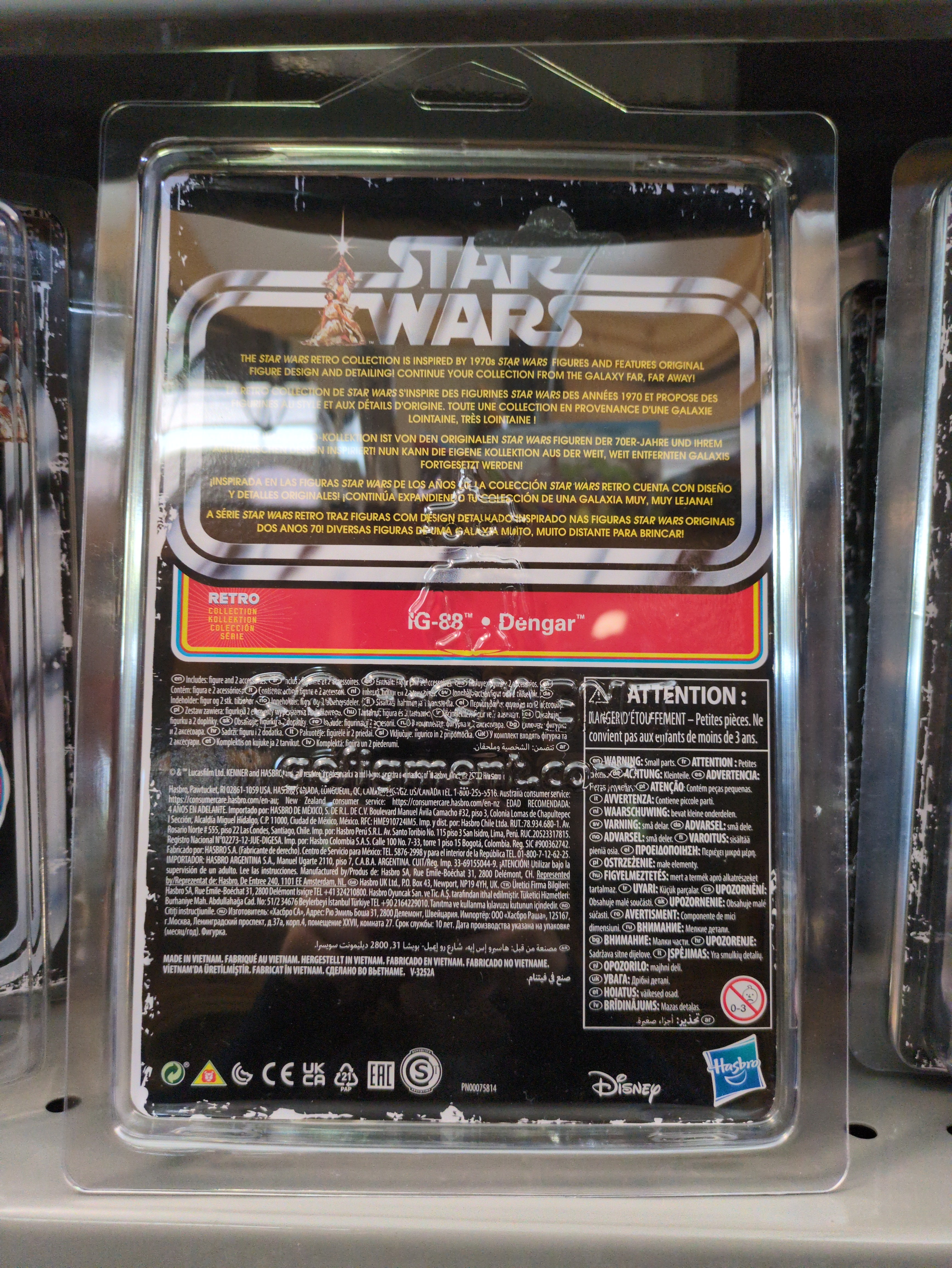 IG-88 Star Wars Retro Collection Action Figure 1:18 Scale ESB by Kenner, new in box collectible toy packaging back view