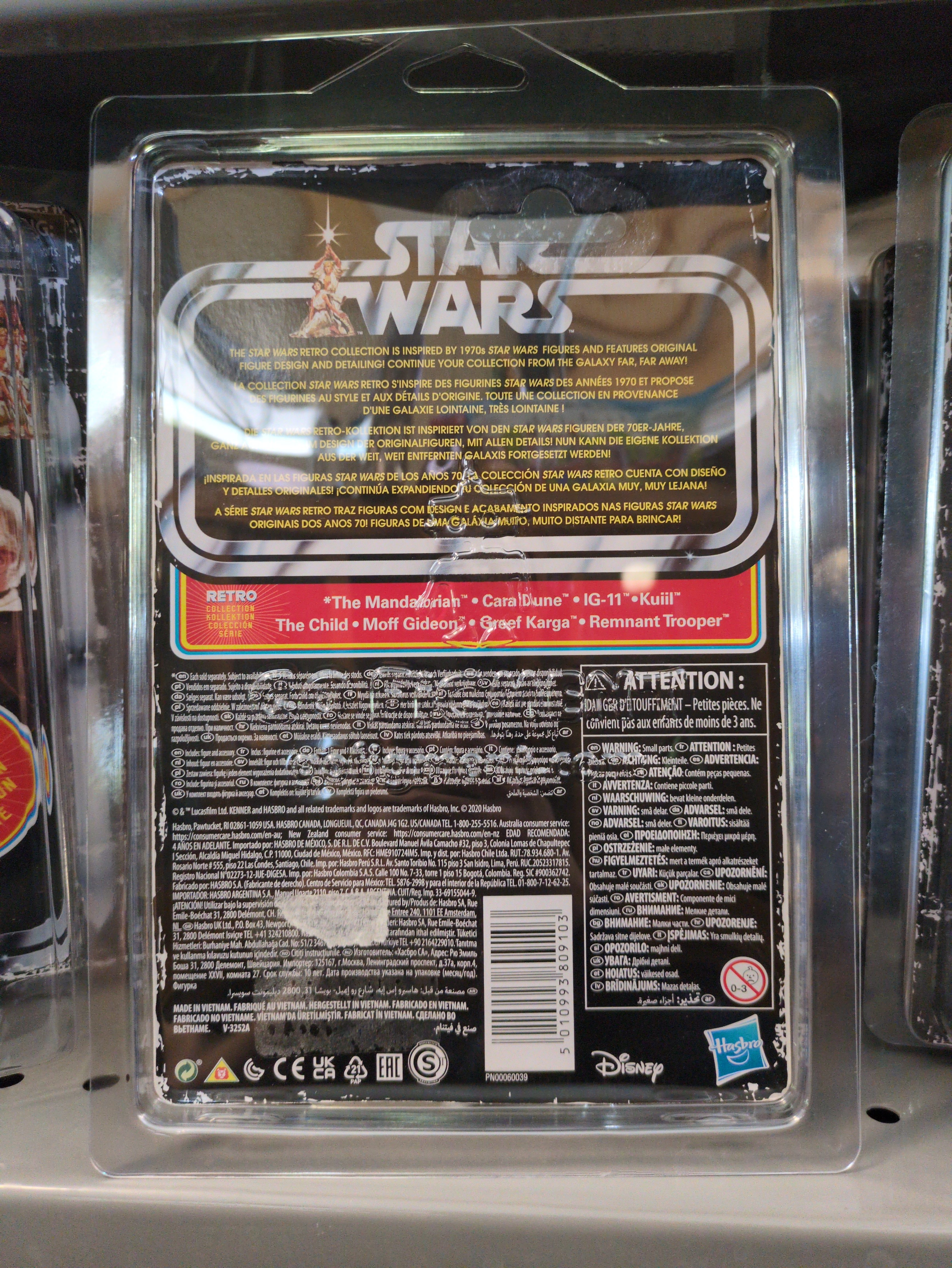 Kuiil Star Wars Retro Collection Action Figure 1:18 Scale MANDO by Kenner new in box collectible toy packaging back view